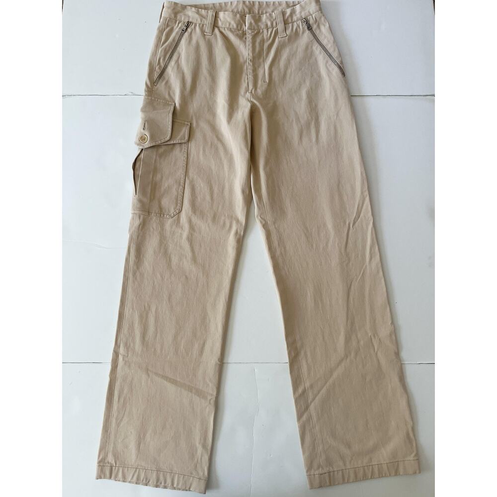 Prada Cargo Pants Mens 30x32 Beige Cotton Stretch Zip Pockets Made Italy Casual
